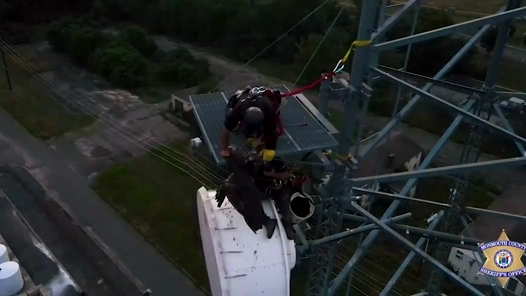 Bald eagle rescued in New Jersey after getting its wing stuck in a tower
